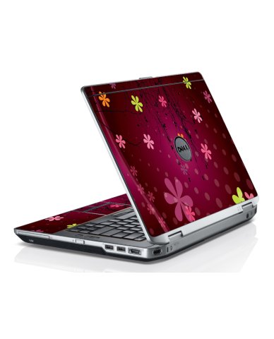 Retro Pink Flowers Dell E6530 Laptop Skin