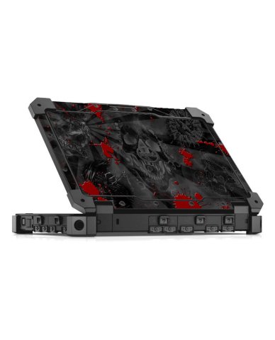 Dell Latitude 12 RUGGED EXTREME 7204 BLACK SKULLS RED Laptop Skin