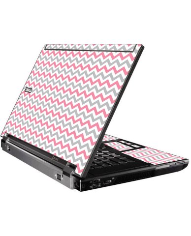Pink Grey Chevron Waves Dell M4400 Laptop Skin
