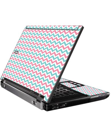 Pink Teal Chevron Waves Dell M4400 Laptop Skin