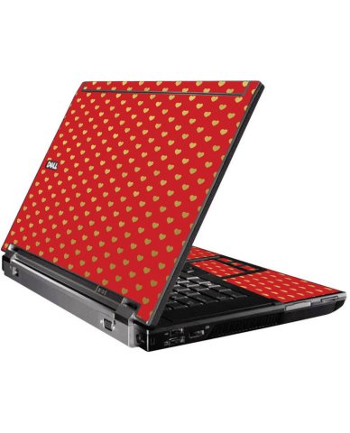 Red Gold Hearts Dell M4400 Laptop Skin