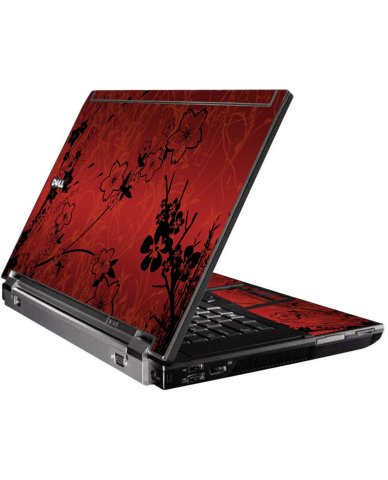 Retro Red Flowers Dell M4400 Laptop Skin