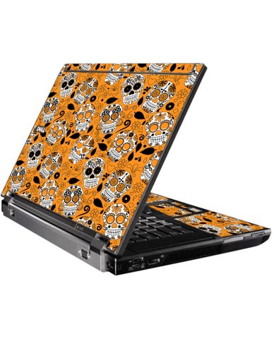 Orange Sugar Skulls Dell M4500 Laptop Skin