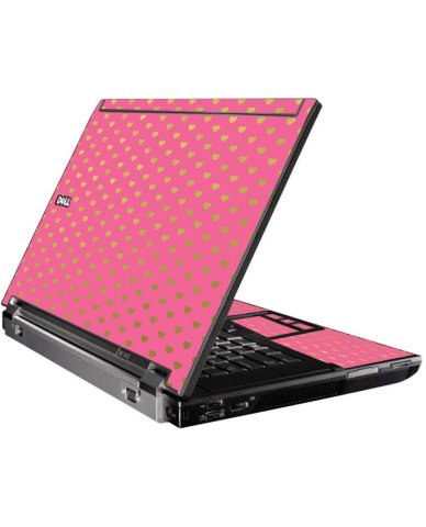Pink With Gold Hearts Dell M4500 Laptop Skin