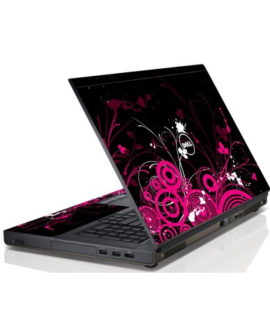 Black Pink Butterfly Dell M4600 Laptop Skin