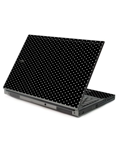 Black Polka Dots Dell M6400 Laptop Skin