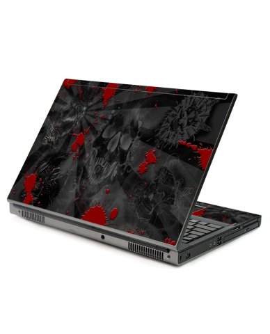 Black Skulls Red Dell M6400 Laptop Skin