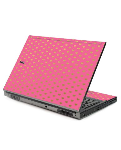Pink With Gold Hearts Dell M6400 Laptop Skin