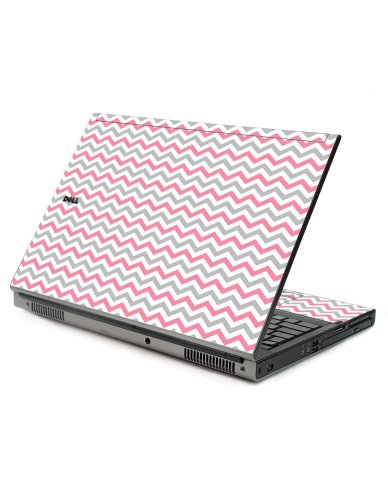 Pink Grey Chevron Waves Dell M6400 Laptop Skin
