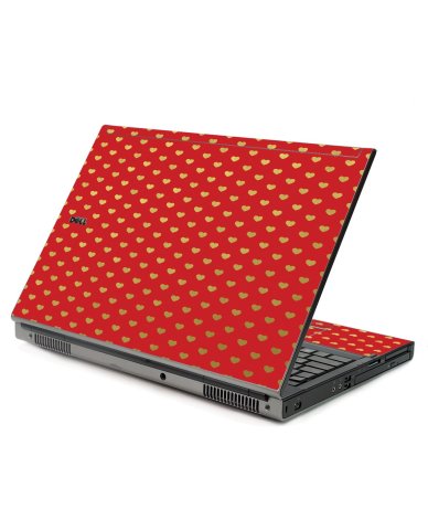 Red Gold Hearts Dell M6400 Laptop Skin