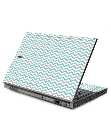 Teal Grey Chevron Waves Dell M6400 Laptop Skin