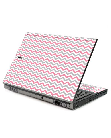 Pink Grey Chevron Waves Dell M6500 Laptop Skin