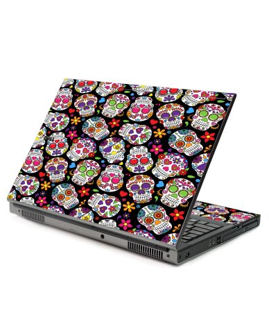 Sugar Skulls Black Flowers Dell M6500 Laptop Skin