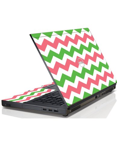 Green Pink Chevron Dell M6600  Laptop Skin