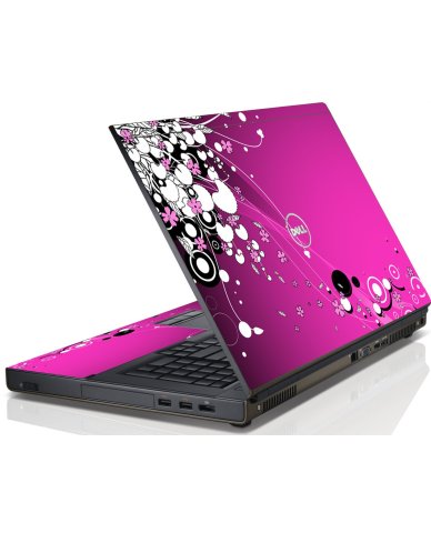 Pink Flowers Dell M6600 Laptop Skin