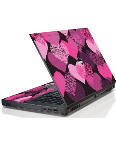 Pink Mosaic Hearts Dell M6600 Laptop Skin
