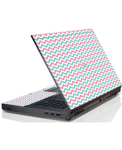 Pink Teal Chevron Waves Dell M6600 Laptop Skin