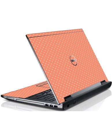 Coral Polka Dots Dell V3550 Laptop Skin