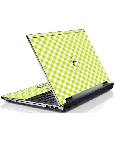 Green Checkered Dell V3550 Laptop Skin