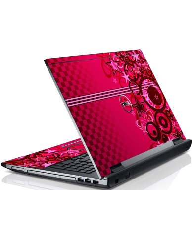 Pink Grunge Stars Dell V3550 Laptop Skin