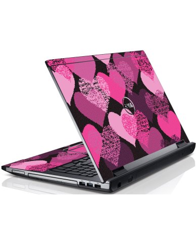 Pink Mosaic Hearts Dell V3550 Laptop Skin