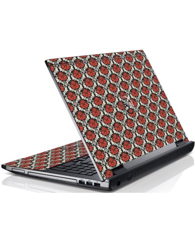 Red Black 5 Dell V3550 Laptop Skin