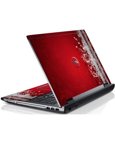 Red Grunge Dell V3550 Laptop Skin