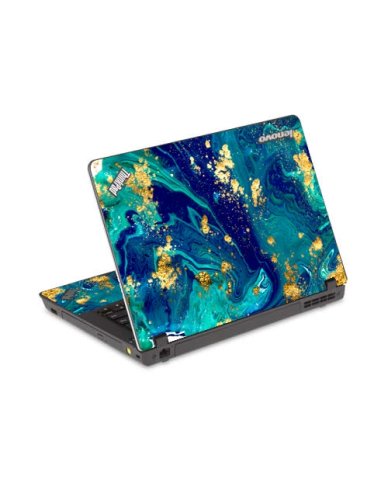 Lenovo Edge E420 BLUE AND GOLD MARBLE Laptop Skin