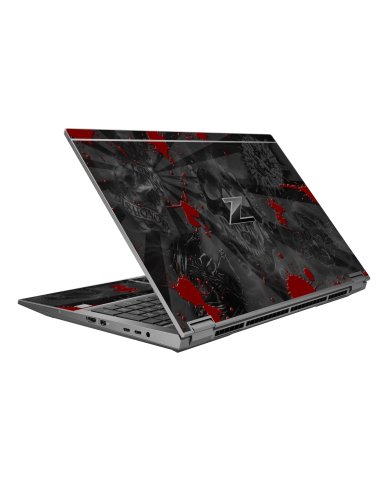 HP ZBook Fury 15 G7 BLACK SKULLS RED Laptop Skin