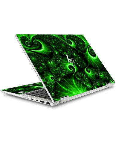 HP EliteBook X360 1040 G5 / G6 GREEN SWIRLS Laptop Skin