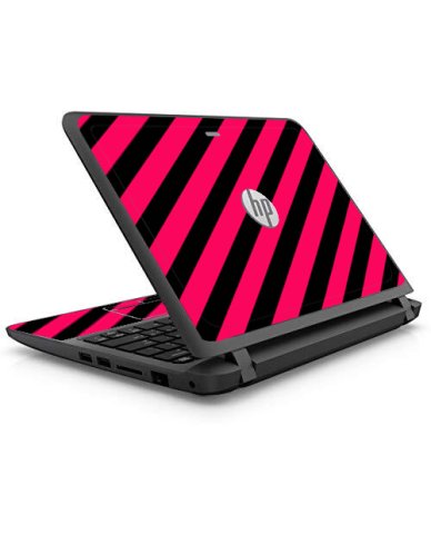 HP ProBook 11 G2 PINK BLACK STRIPES Laptop Skin