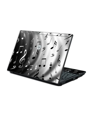ProBook 4520S BLACK AND WHITE MUSIC NOTES Laptop Skin