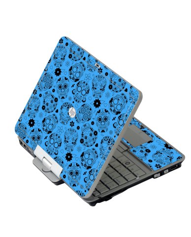 Crazy Blue Sugar Skulls HP 2760P Laptop Skin