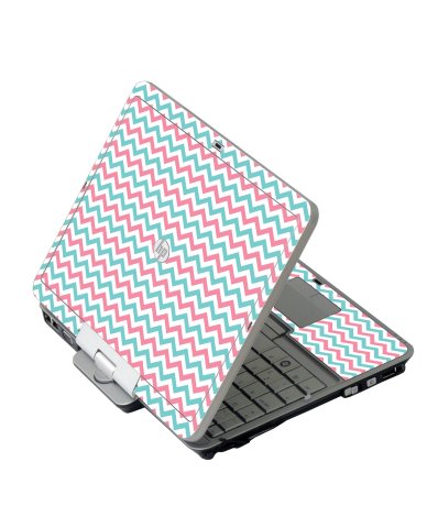 Pink Teal Chevron Waves HP 2760P Laptop Skin