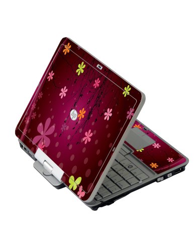 Retro Pink Flowers HP 2760P Laptop Skin