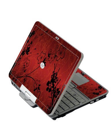 Retro Red Flowers HP 2760P Laptop Skin