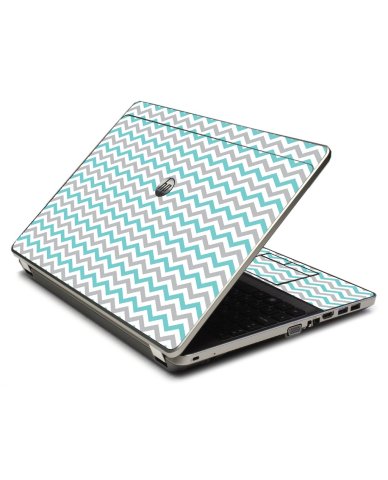 Teal Grey Chevron Waves 4535S Laptop Skin