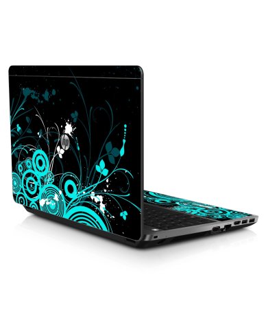 ProBook 4440S BLACK AND BABY BLUE BUTTERFLIES Laptop Skin
