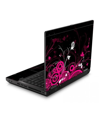 ProBook 6460B BLACK AND PINK BUTTERFLY Laptop Skin