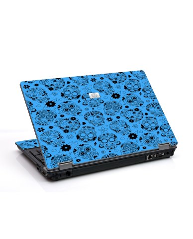 Crazy Blue Sugar Skulls 6530B Laptop Skin