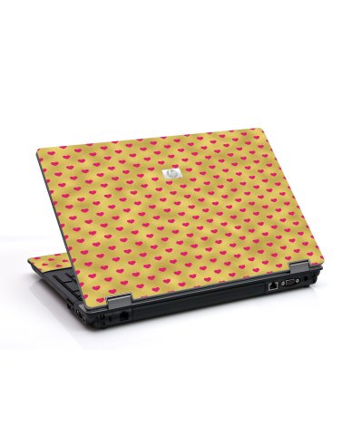 Gold Pink Hearts 6530B Laptop Skin
