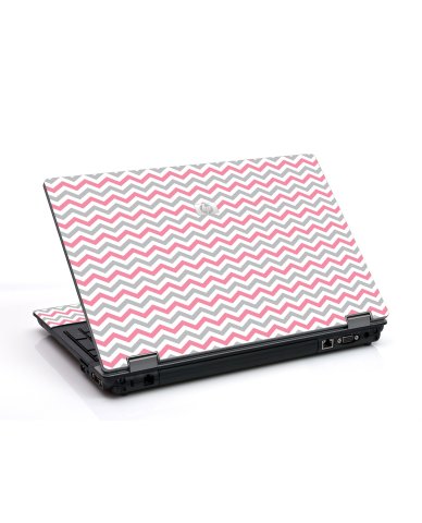 Pink Grey Chevron Waves 6530B Laptop Skin