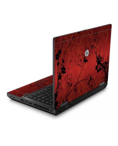 Retro Red Flowers 6560B Laptop Skin