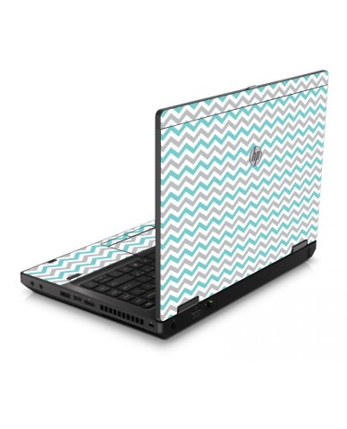Teal Grey Chevron Waves 6560B Laptop Skin