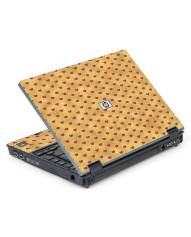 Gold Pink Hearts 6710B Laptop Skin