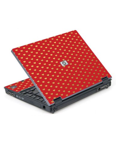Red Gold Hearts 6710B Laptop Skin