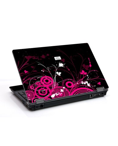 Black Pink Butterfly 6730B Laptop Skin