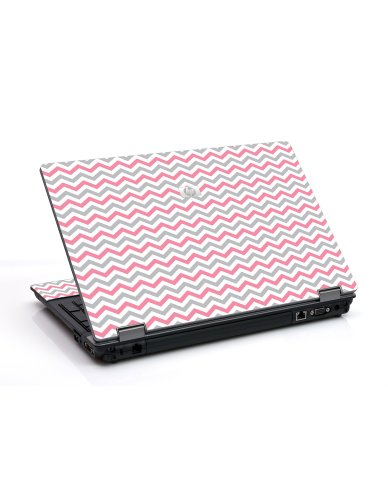 Pink Grey Chevron Waves 6730B Laptop Skin