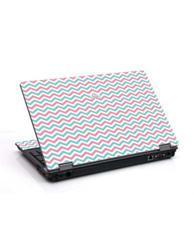 Pink Teal Chevron Waves 6730B Laptop Skin