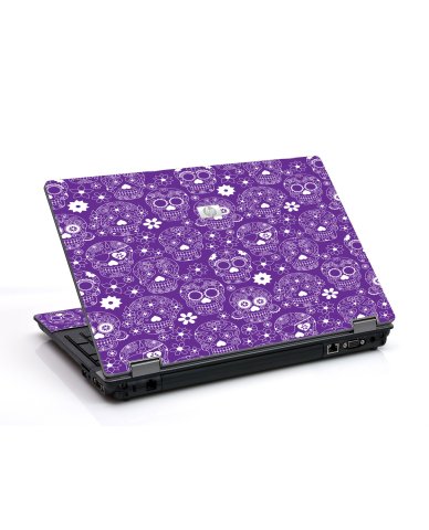 Purple Sugar Skulls 6730B Laptop Skin